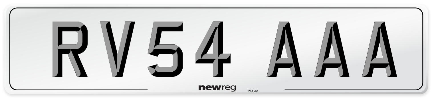 RV54 AAA Number Plate from New Reg